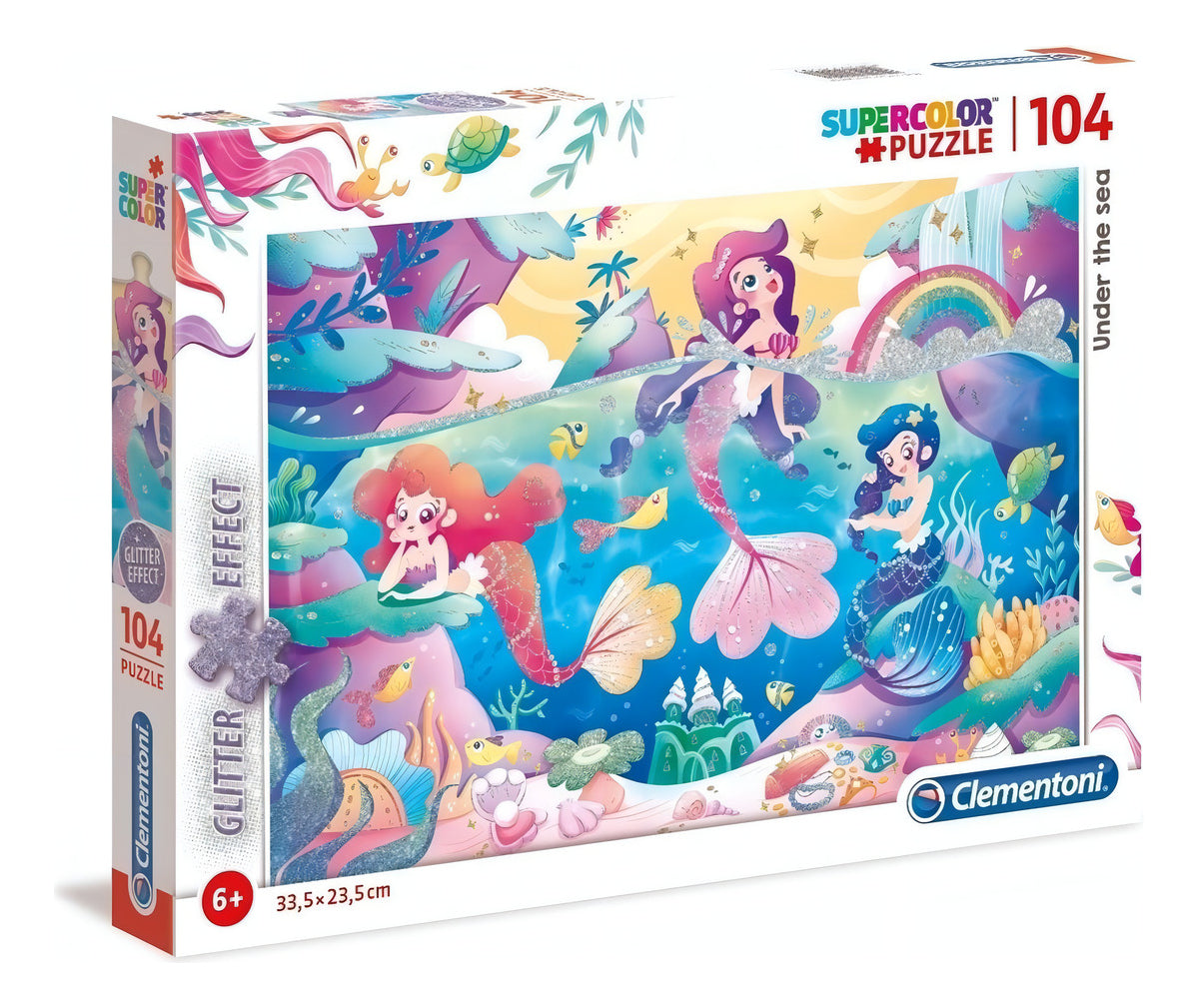 Sirenas Bajo El Mar Glitter Rompecabezas 104 Pz Clementoni