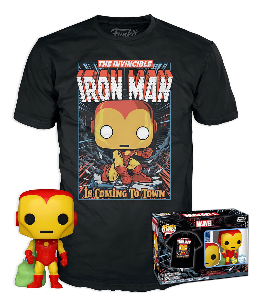 Funko Pop & Tee: Marvel Holiday - Playera Chica Con Iron Man
