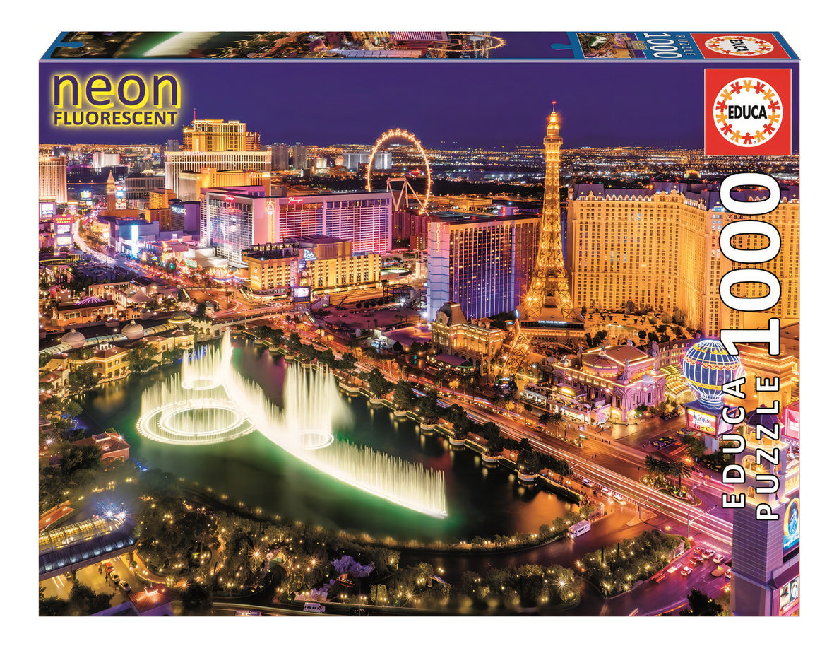 Las Vegas Strip Neon Fluorescente Rompecabezas 1000pz Educa