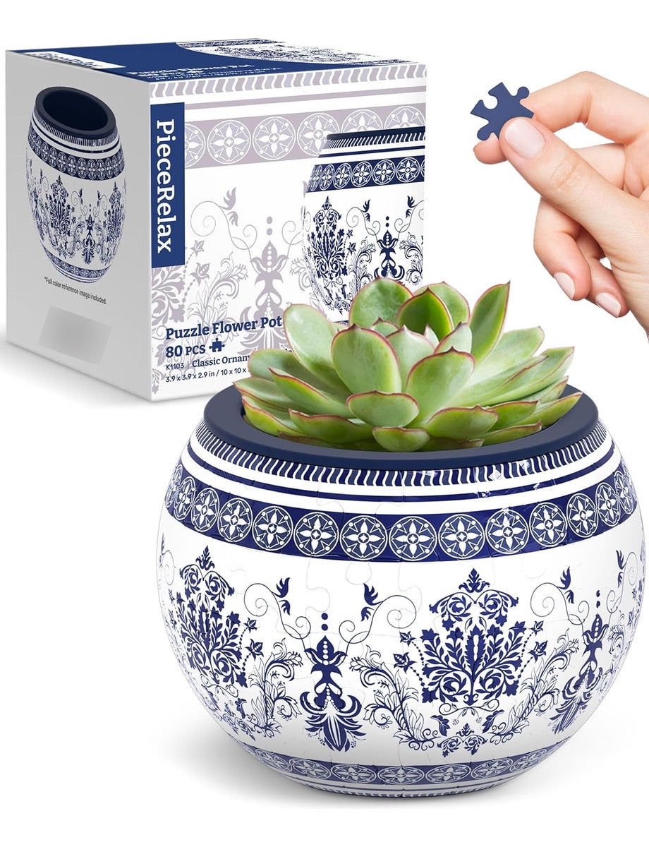 Peacerelax Maceta Rompecabezas 3d Estilo Ornamental Clásico