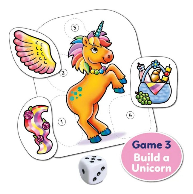 Juego De Mesa 3 En 1 Unicorn Fun! Orchard Toys