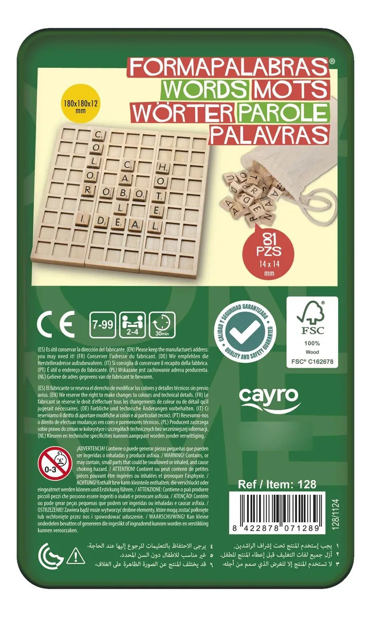 Forma Palabras Juego De Mesa Cayro Caja Metálica