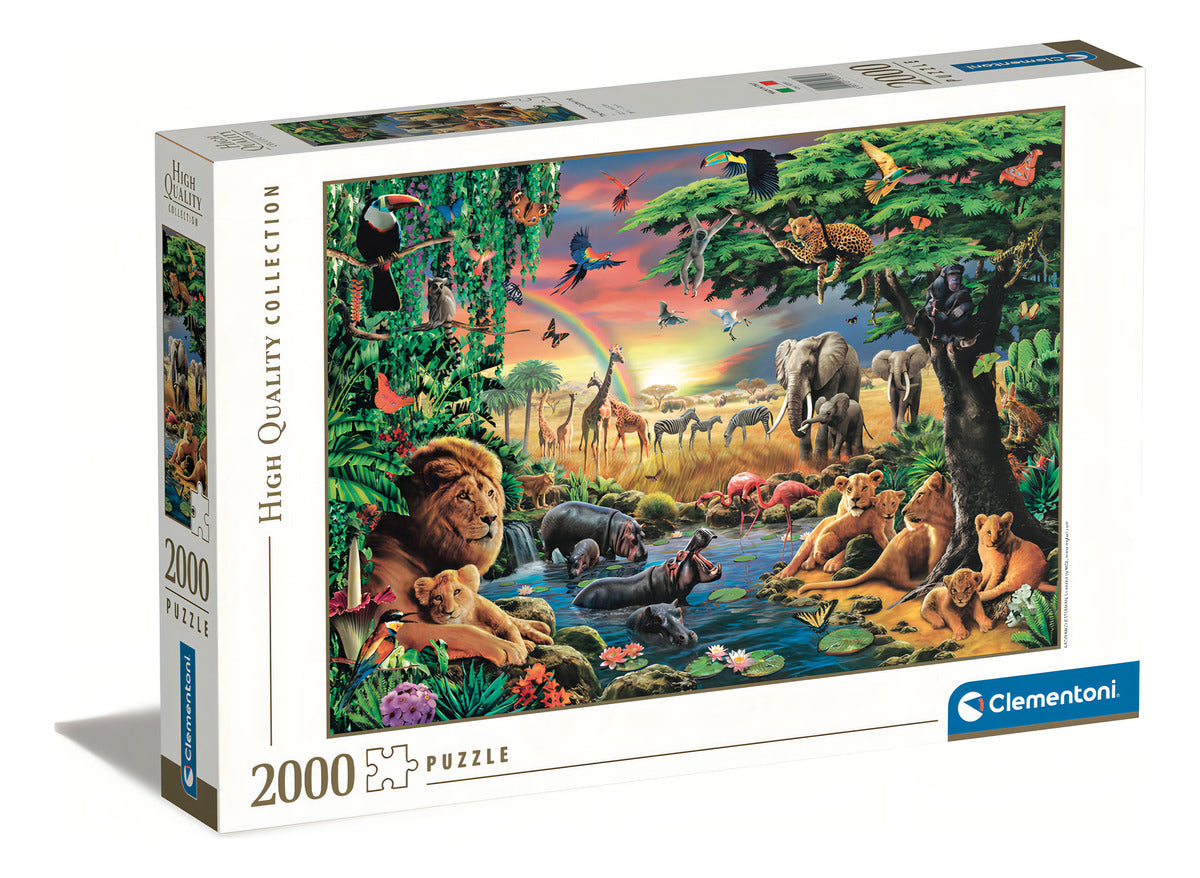 Rompecabezas La Sabana Africana 2000 Pz Clementoni Elefante
