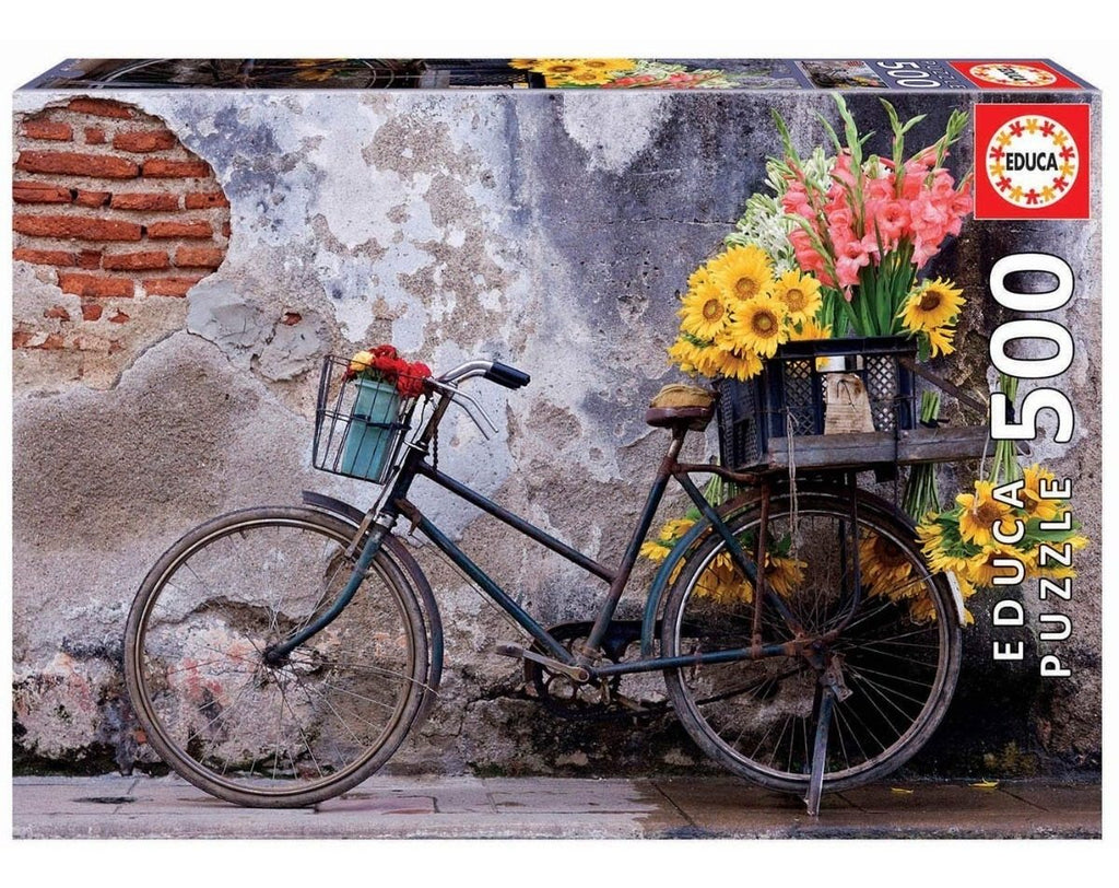 Rompecabezas Puzzle Educa 500 Piezas Bicicleta Con Flores Cartón