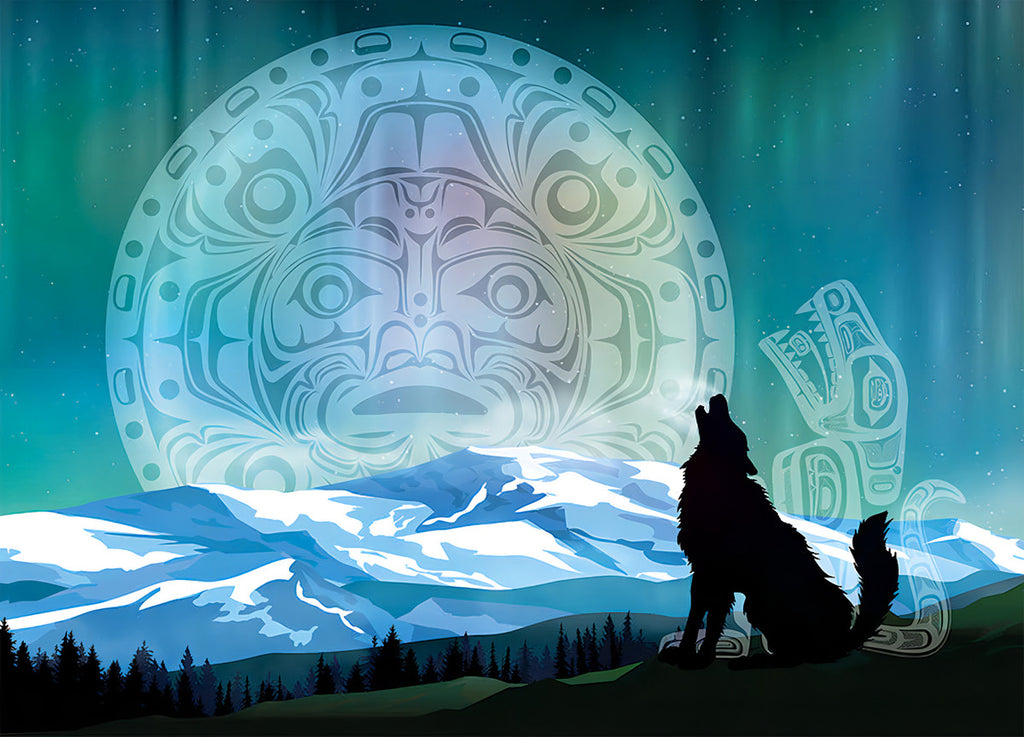 Rompecabezas Cobble Hill 500 Piezas Arte Inuit Lobo De La Montaña