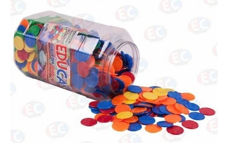 Edu-016 Ficha Matemática Plástico Bote 1000 Piezas Eduplas