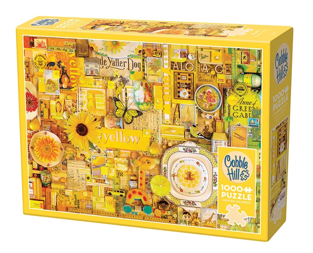 Cobble Hill - Puzzle de 1000 Piezas - Colección de Arco Iris: Amarillo, póster de Muestra Incluido