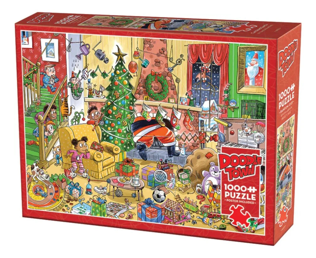 Cobble Hill Rompecabezas 1000 P Doodletown Atrapando A Santa