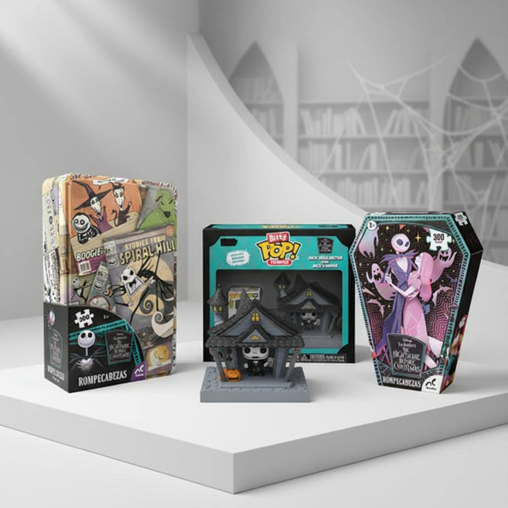 Kit Nightmare Before Christmas: Rompecabezas 300 Pzs Lata + Funko Bitty Pop Jack + Rompecabezas 300 Pzs