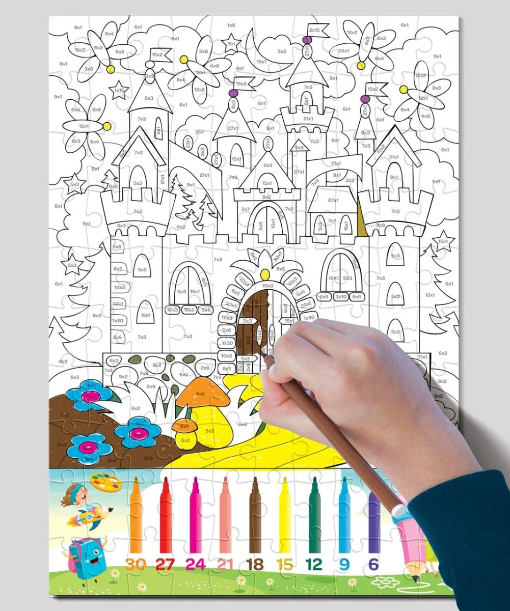 Art Kids Resuelve La Multiplicación Pinta X Números Puzzle