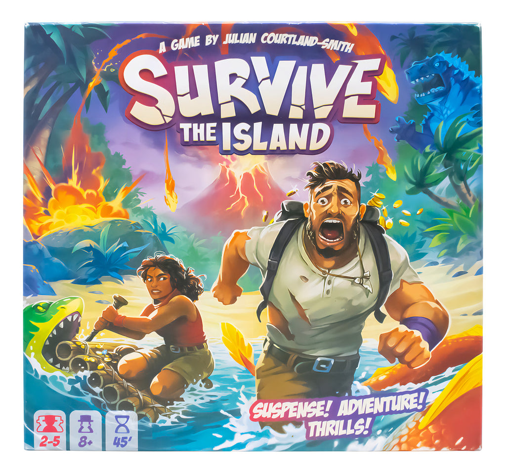 Juego De Mesa Survive The Island | Estrategia, Suspenso Y Aventuras | De 2 A 5 Jugadores | Tablero Con Criaturas, Volcanes Y Supervivientes | Diversión Familiar 8+
