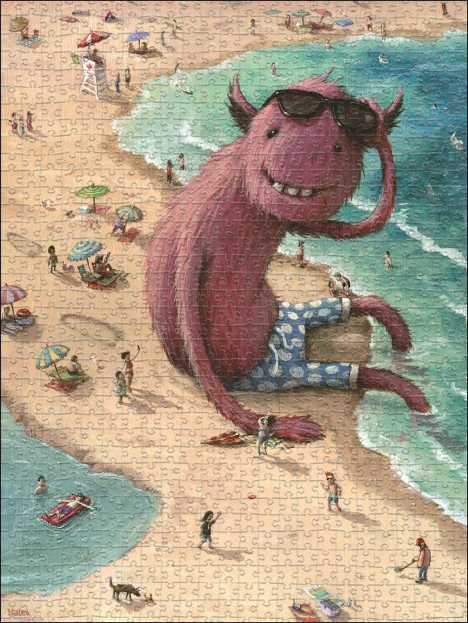 Rompecabezas Zozoville Monstruo En La Playa 1500 Pz Heye