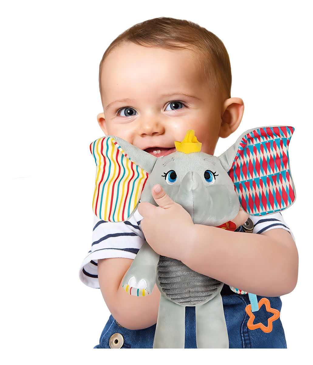 Peluche Dumbo Texturas Con Actividades Y Sonido Clementoni Multicolor