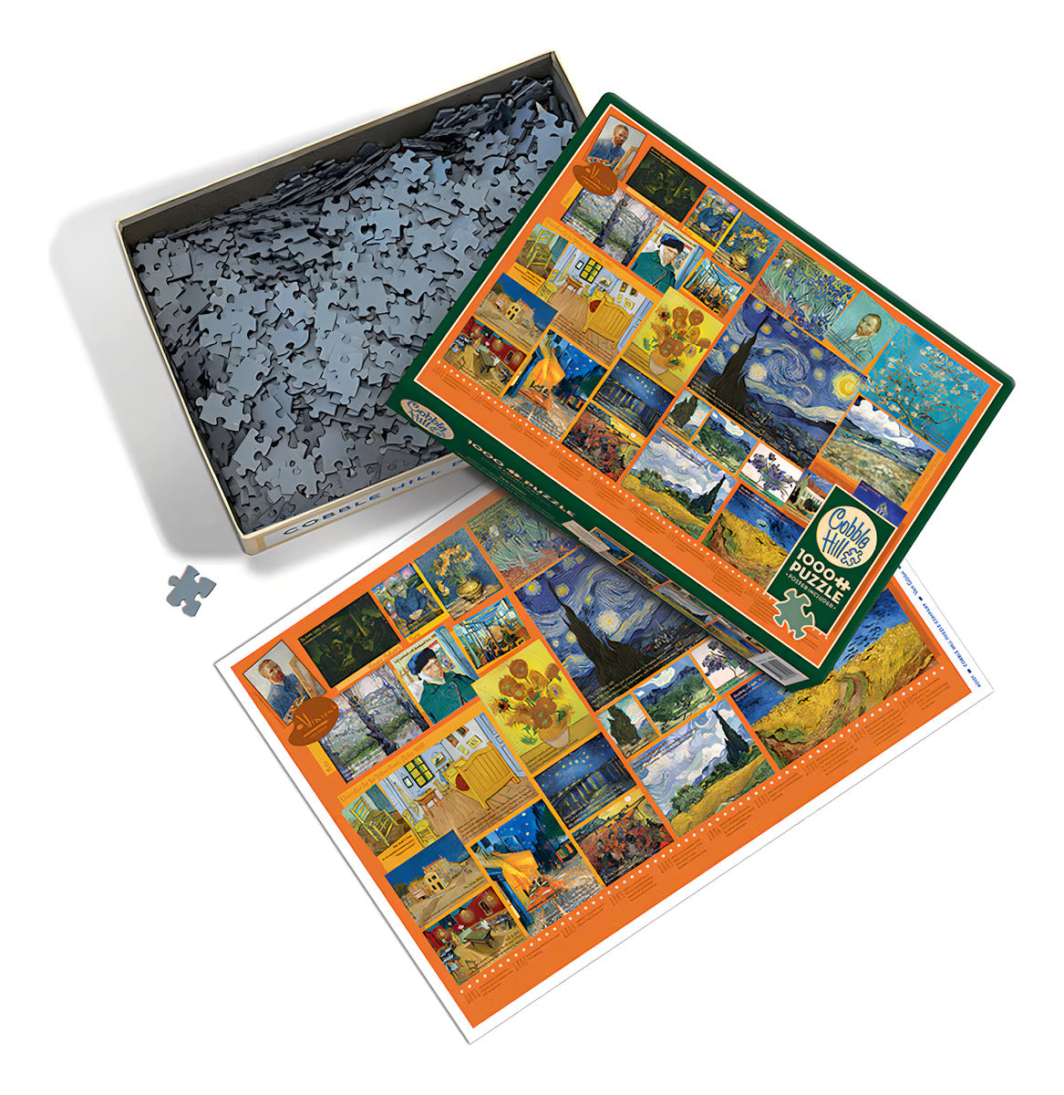 Rompecabezas Galeria Vincent Van Gogh 1000 Pz Cobble Hill Coleccion Arte Noche Estrellada Autorretratos