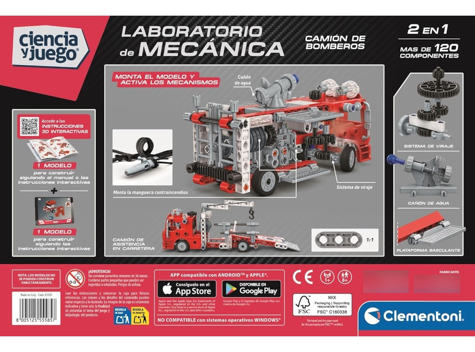 Clementoni Ciencia Y Juego Build Mechanic Camión De Bomberos