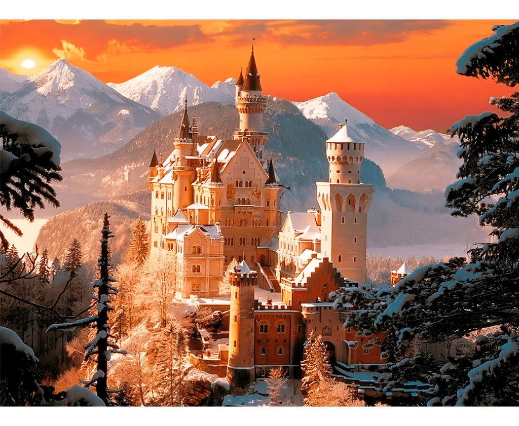 Rompecabezas Trefl Wintry Neuschwanstein Castle, Germany 33025 De 3000 Piezas