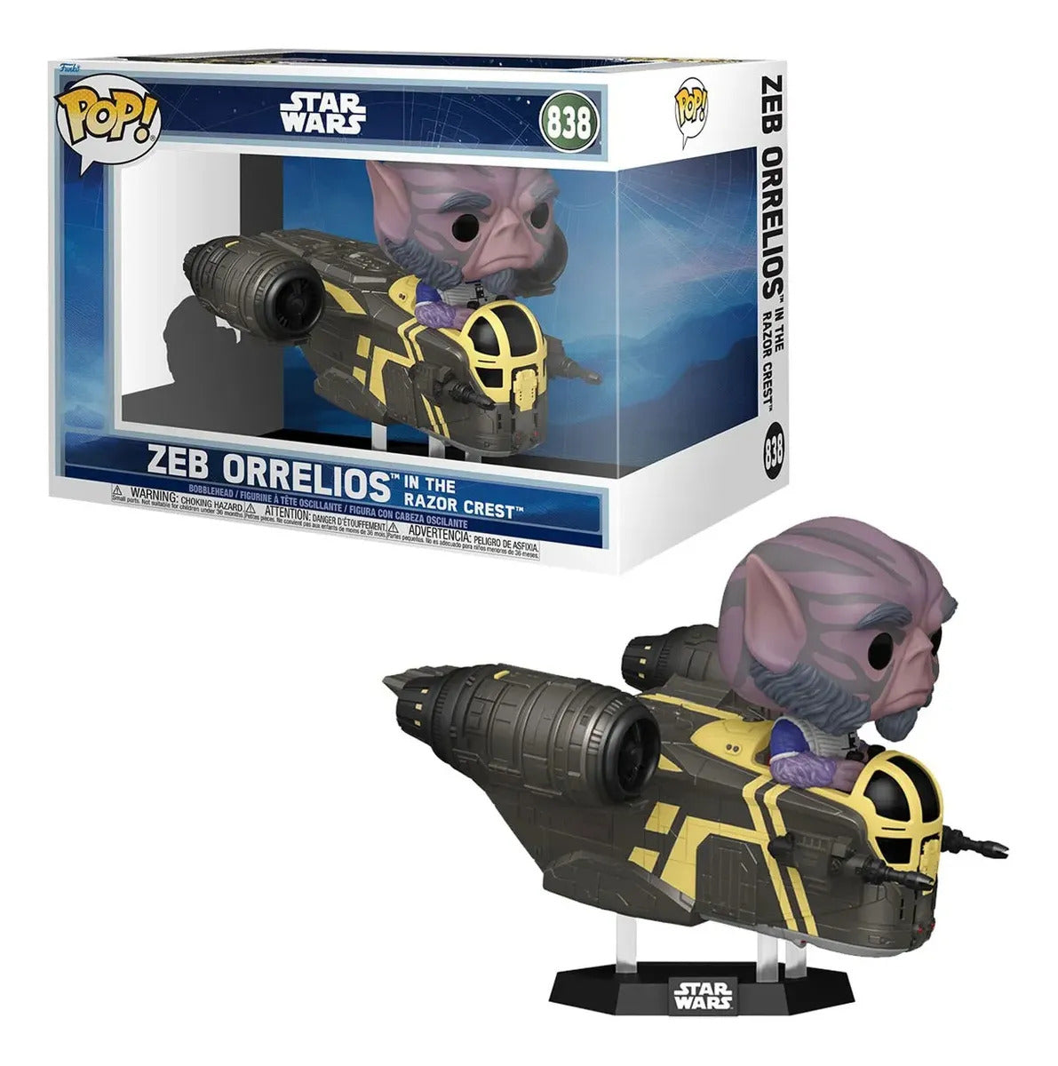 Funko Pop Rides Deluxe: Mando & Grogu - Zeb En Razor Crest