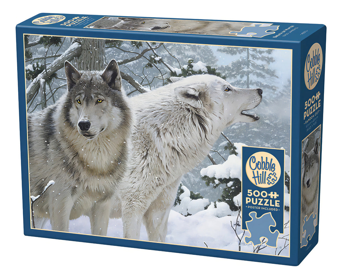 Rompecabezas Cobble Hill 500 Piezas Lobos En Invierno 68x50cm