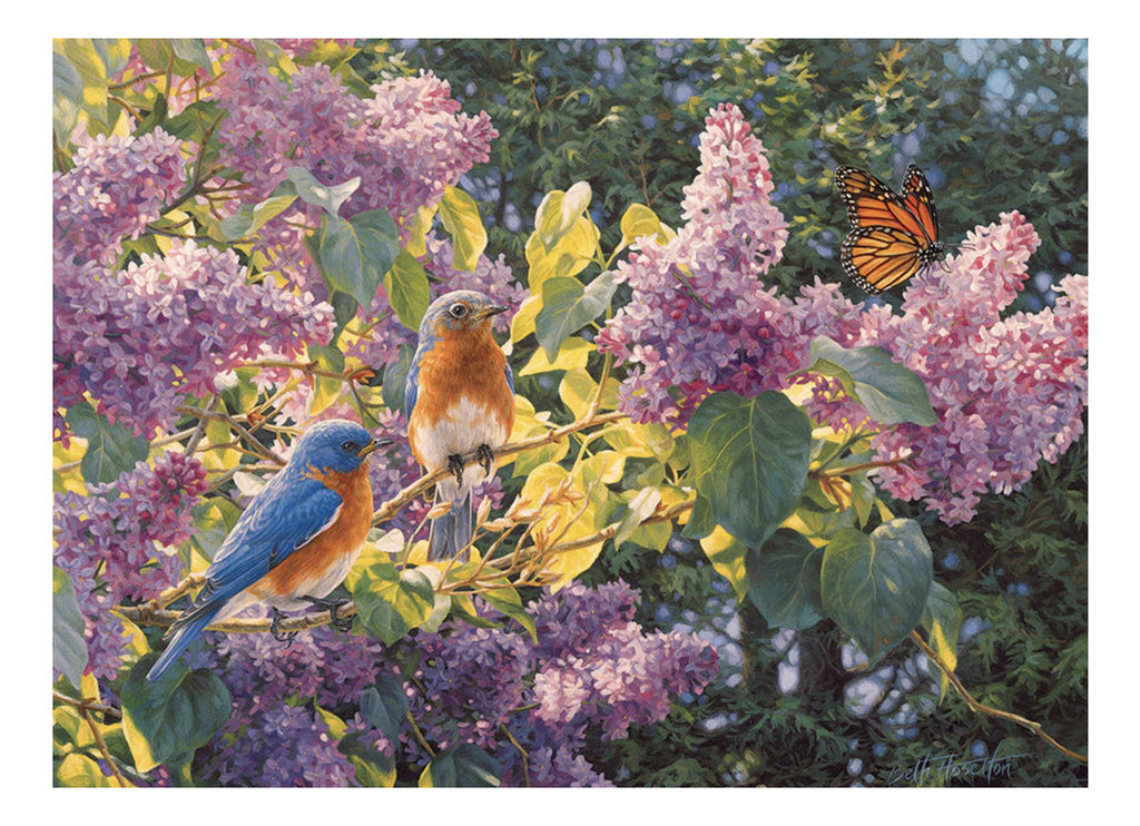 Rompecabezas Pajaros Entre Flores 500 Piezas Cobble Hill Naturaleza Mariposa Monarca Arte Beth Hoselton