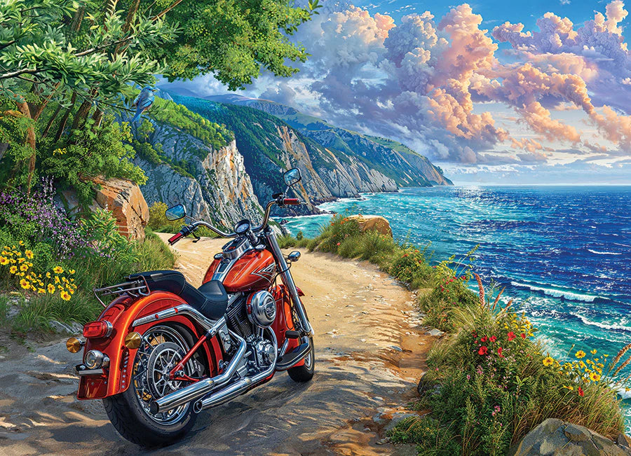 Rompecabezas Cobble Hill Motocicleta En La Costa 500 Piezas Bigelow