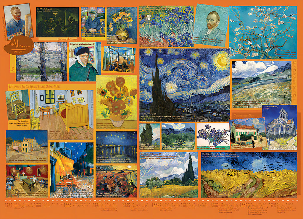 Rompecabezas Galeria Vincent Van Gogh 1000 Pz Cobble Hill Coleccion Arte Noche Estrellada Autorretratos
