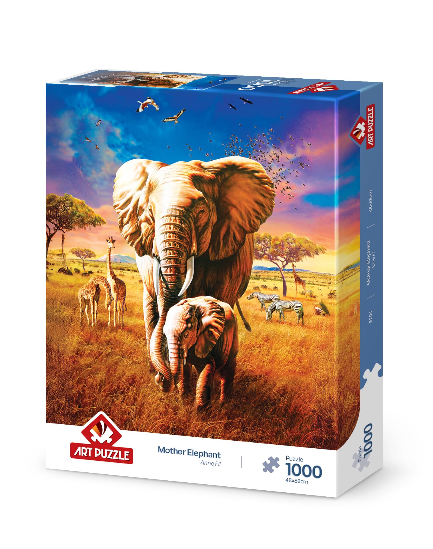 Art Puzzle Rompecabezas Madre elefante 1000 piezas