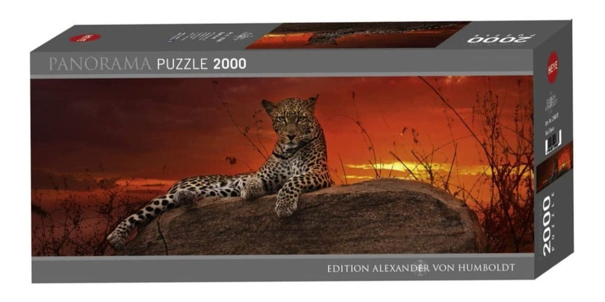 Rompecabezas Jaguar Atardecer Rojo 2000 Pz Panorama Heye Art