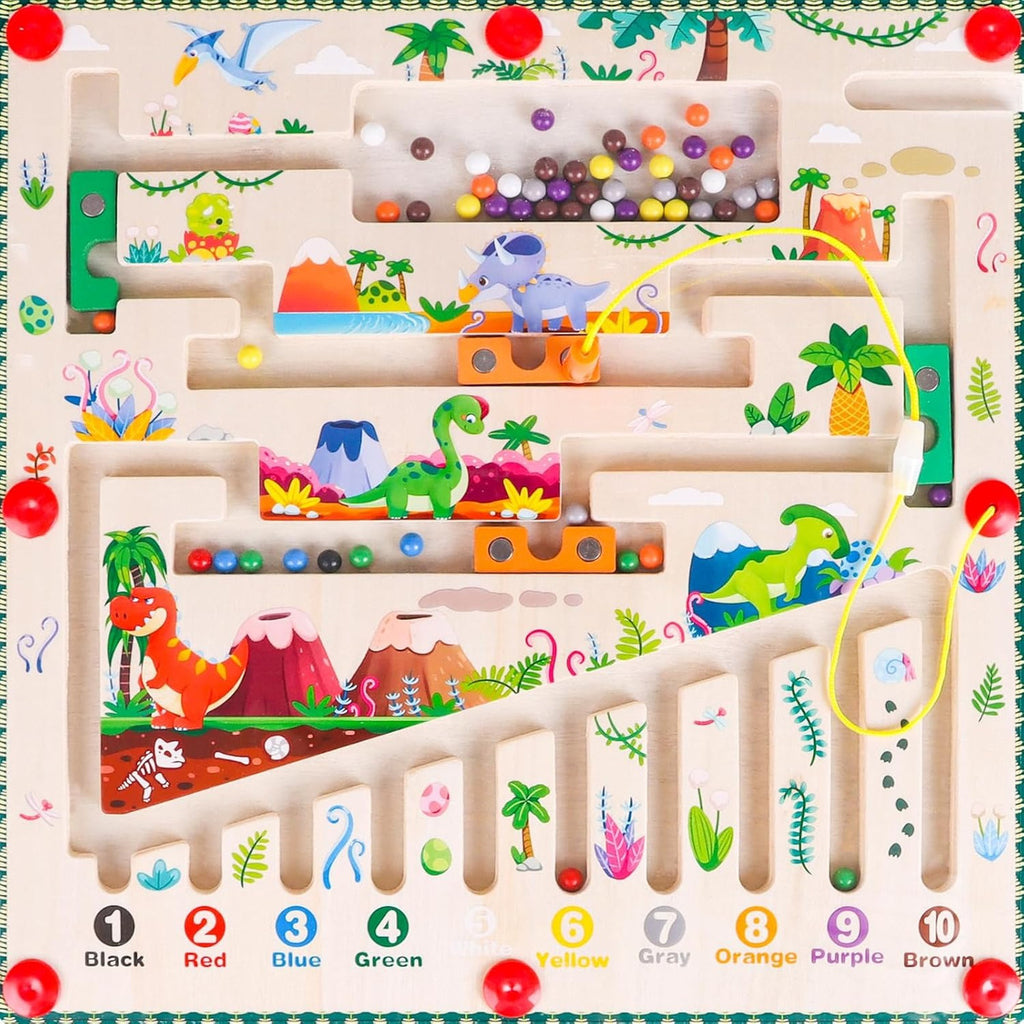 Magnetic Maze Tablero Magnético De Actividades Dinosaurios