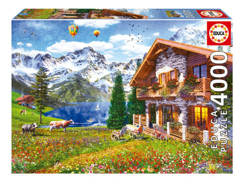 Rompecabezas Puzzle Educa 4000 Piezas Hogar En Los Alpes
