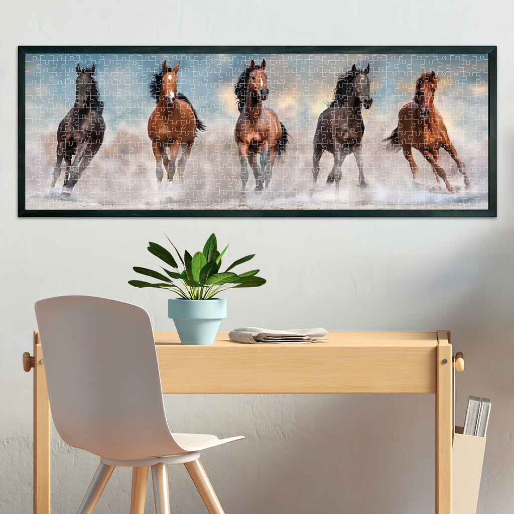 Caballos Salvajes Panorama Rompecabezas 1000 Pz Clementoni