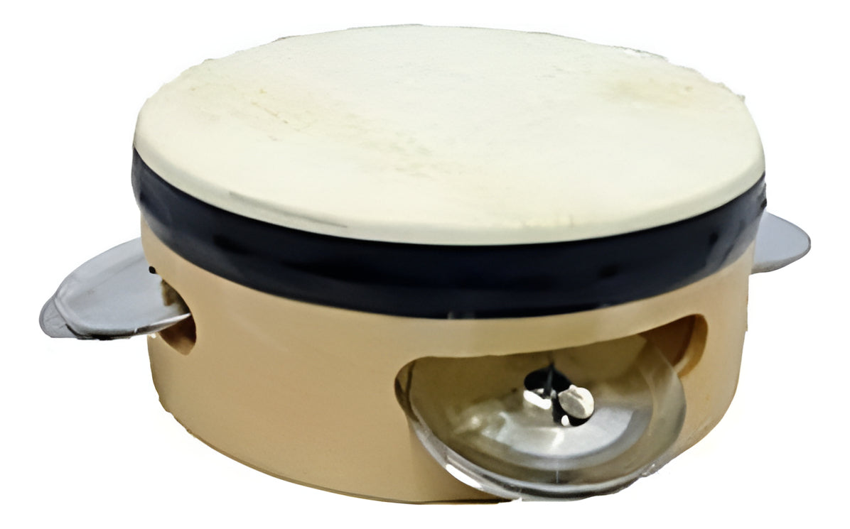 I043 Pandero #4 Infantil Sencillo Madera Cuero 10 Cm Educar