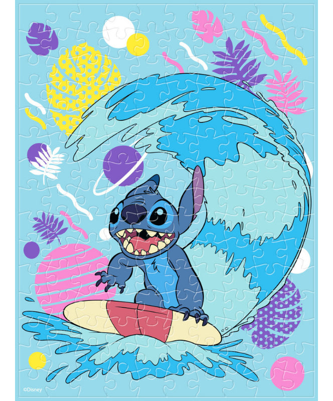Rompecabezas Stitch Surfeando 150 Piezas Disney Plástico Con Caballete