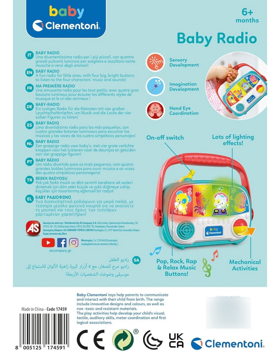 Clementoni - 17459 - Baby Radio - Juguetes Bebé Con Sonido