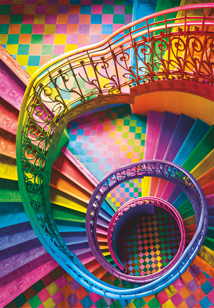 Rompecabezas Escaleras Arcoiris 500 Pz Clementoni Italia Coleccion Color Boom