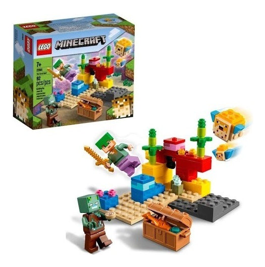 Set De Construcción Lego Minecraft The Coral Reef 92 Piezas En Caja