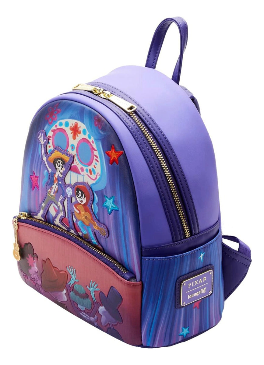 Mochila Loungefly Disney Coco Miguel Y Héctor Violeta Oscuro 10l