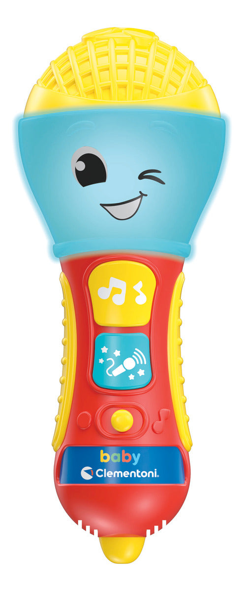 Baby Clementoni Microfono Para Bebe Musica Y Luz Estimula Color Rojo
