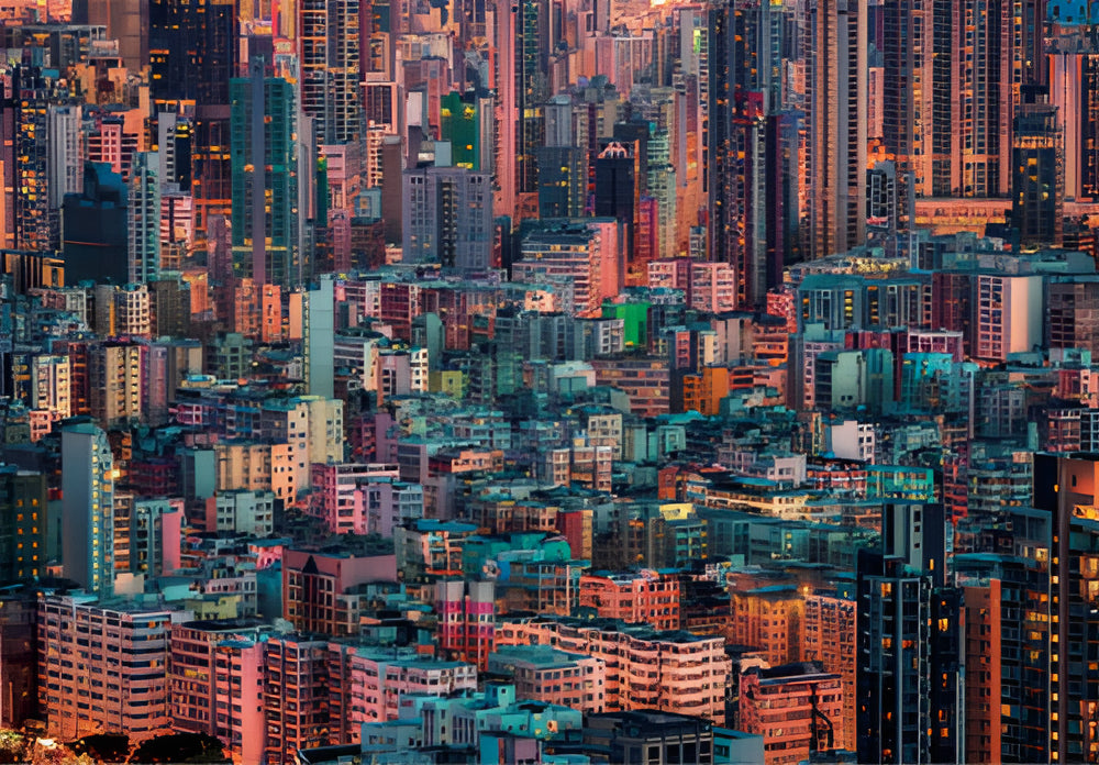 Rompecabezas Gran Urbe Hong Kong 1500 Pz Clementoni Italia Ciudad Colmena Edificios