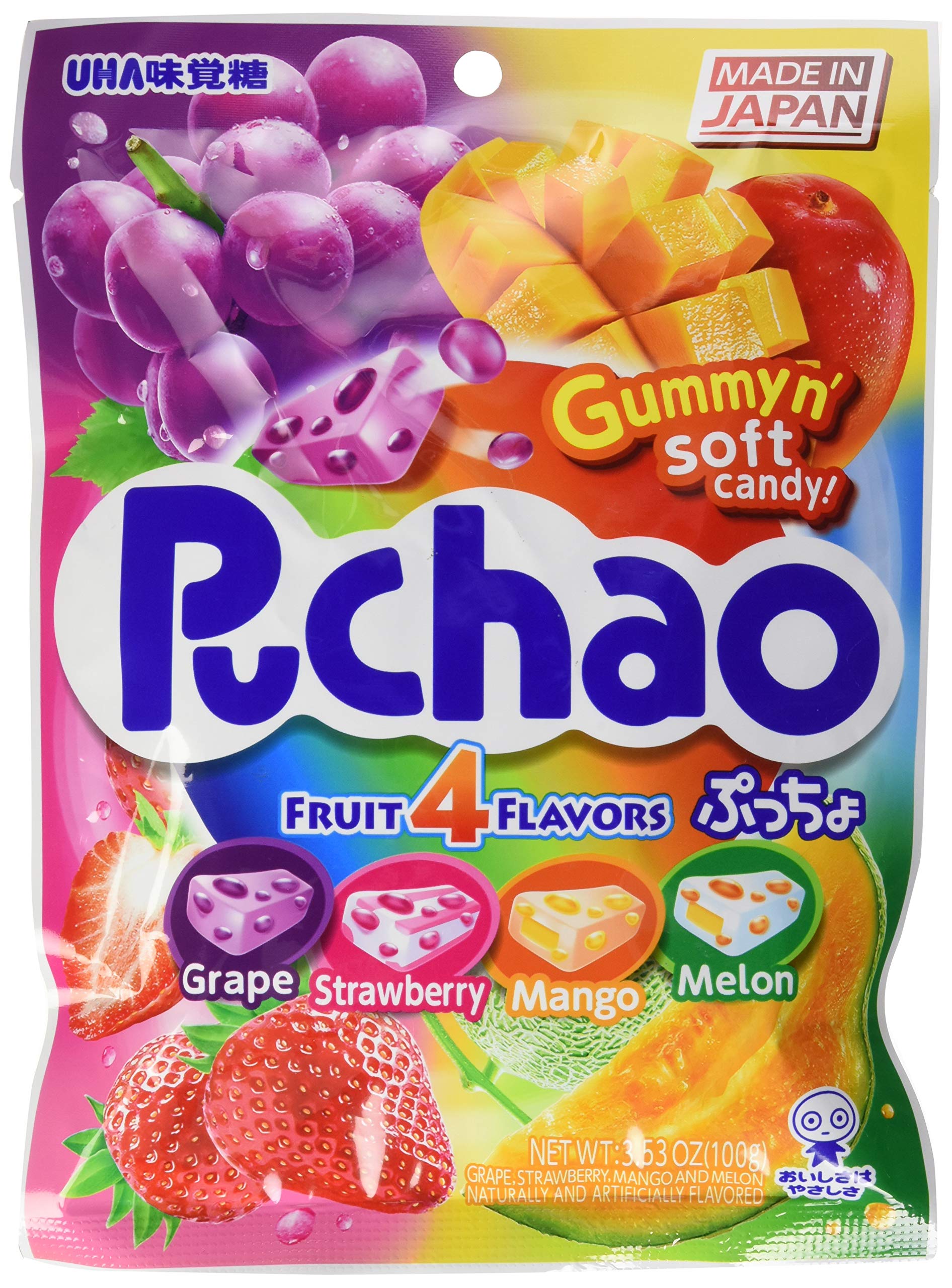 Soft Candy con Gummy Bits, 4 Sabores de frutas, 3,53 oz″ uha mikakuto puchao