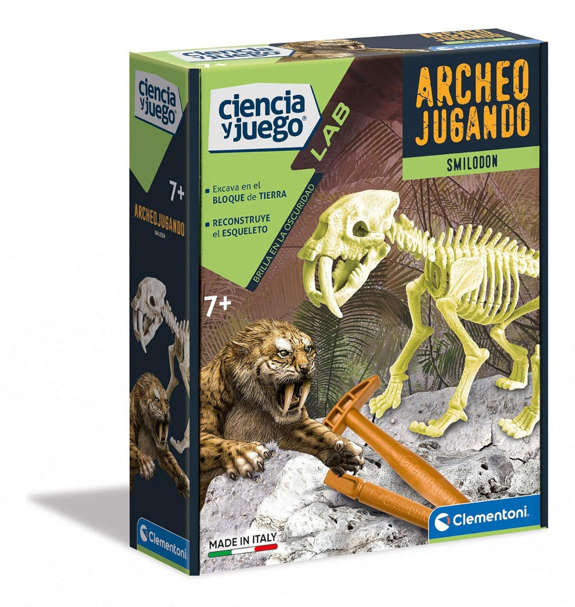 Juego De Excavación Smilodon Fluorescente Clementoni 55034