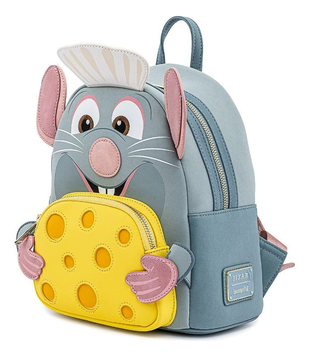 Loungefly Disney Pixar Mini Mochila Ratatouille Remy Color Azul Claro Diseño De La Tela Liso