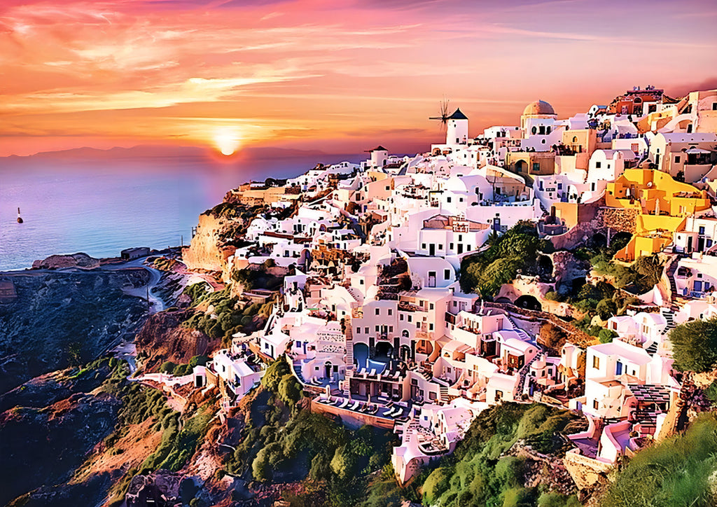 Rompecabezas Trefl Sunset Over Santorini 10435 De 1000 Piezas