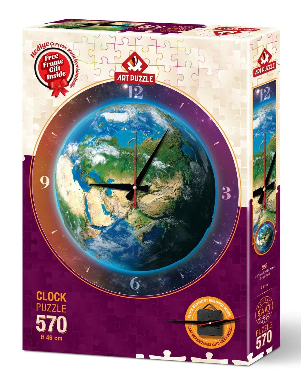 Puzzle de arte - 570 Parça - Dünya Saati