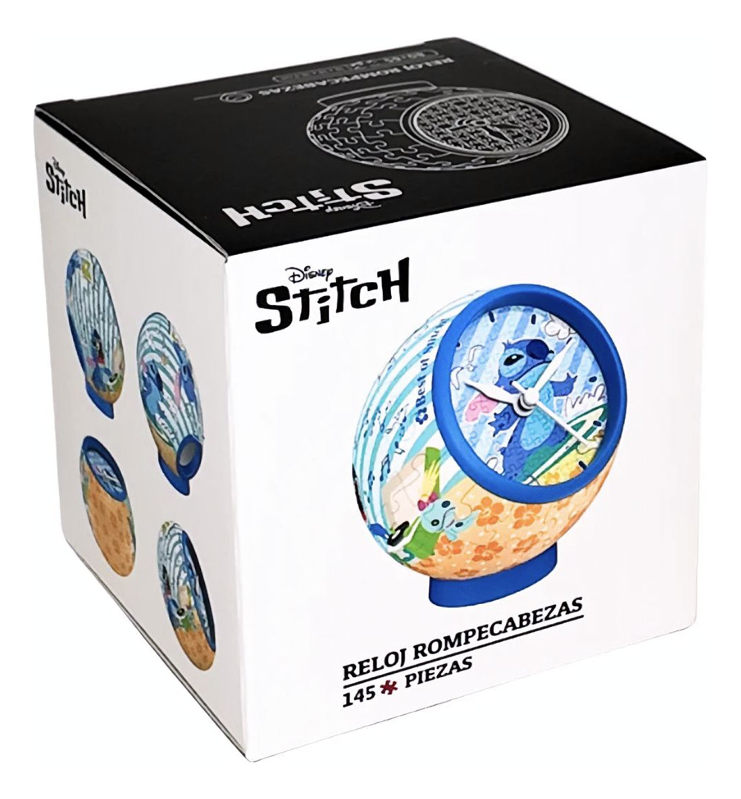 Rompecabezas 3d Plastico Disney Reloj Stitch & Surf 145 Pz