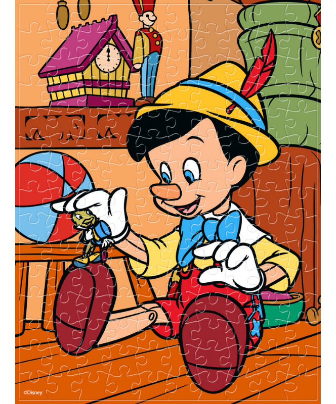Rompecabezas Disney Pinocho 150 Piezas Miniatura Con Caballete Plástico Resistente No Necesita Pegamento