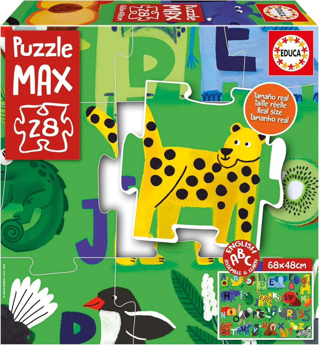Rompecabezas Educa Maxi 28 Piezas Abecedario Inglés Animales
