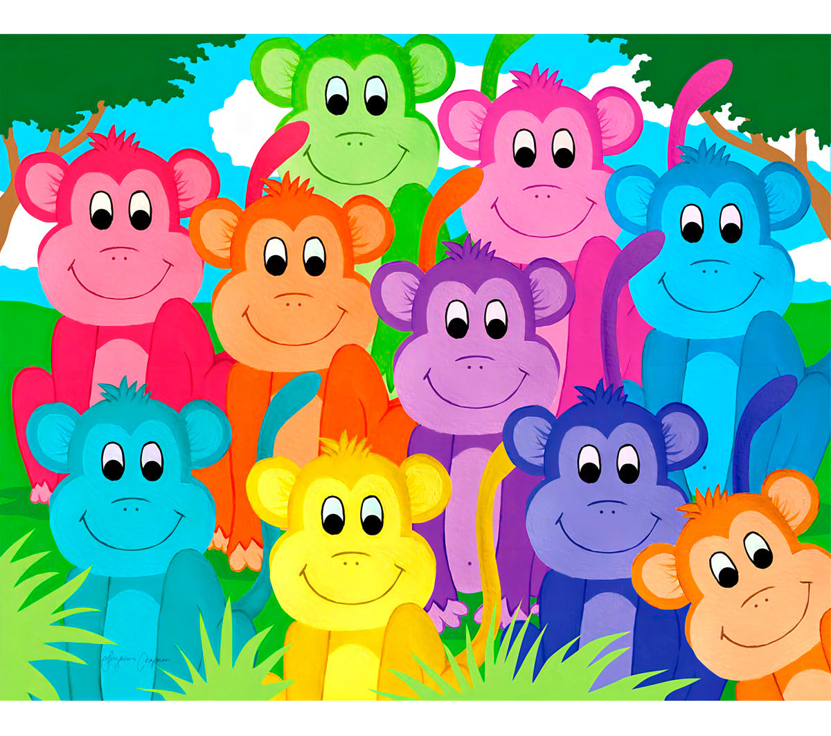 Rompecabezas Enjoy Puzzle 1000 Piezas Temática Animal Arcoíris De Changuitos