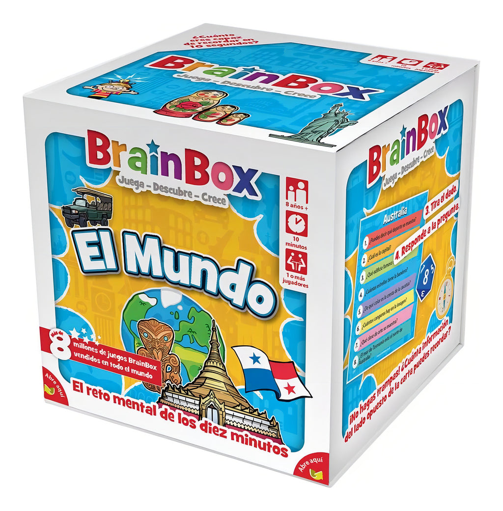 Brainbox El Mundo Juego De Mesa Educativo En Español Para 1 A 8 Jugadores Con Cartas De Países Y Reto De Memoria Visual