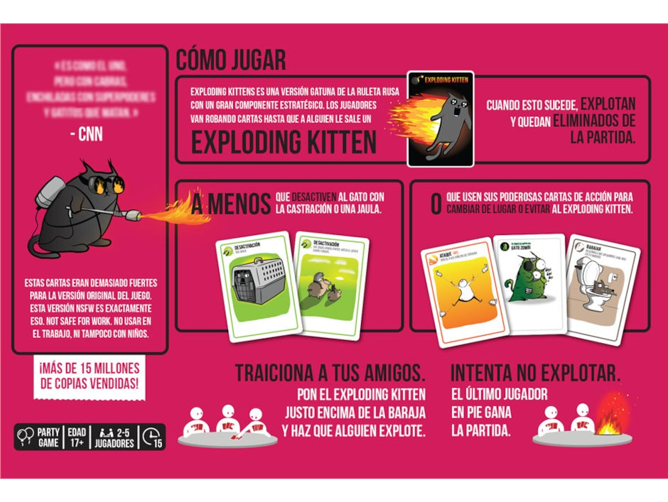 Exploding Kittens Nsfw Juego De Mesa En Español