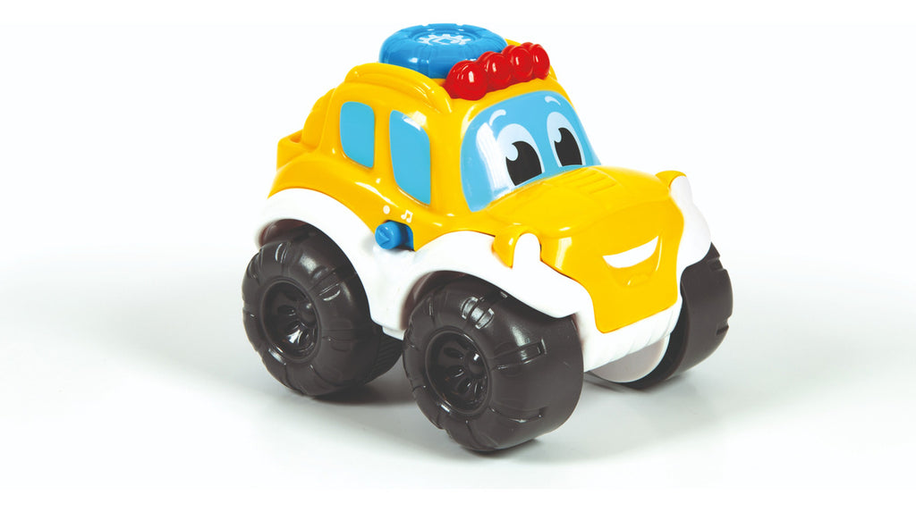 Auto Safari Con Luz Y Sonido Pull Back Clementoni Color Amarillo